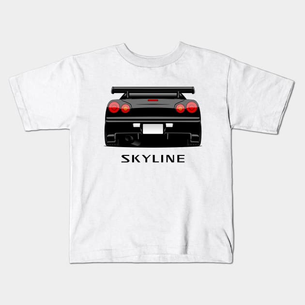 JDM Skyline R34 Kids T-Shirt by racingfactory